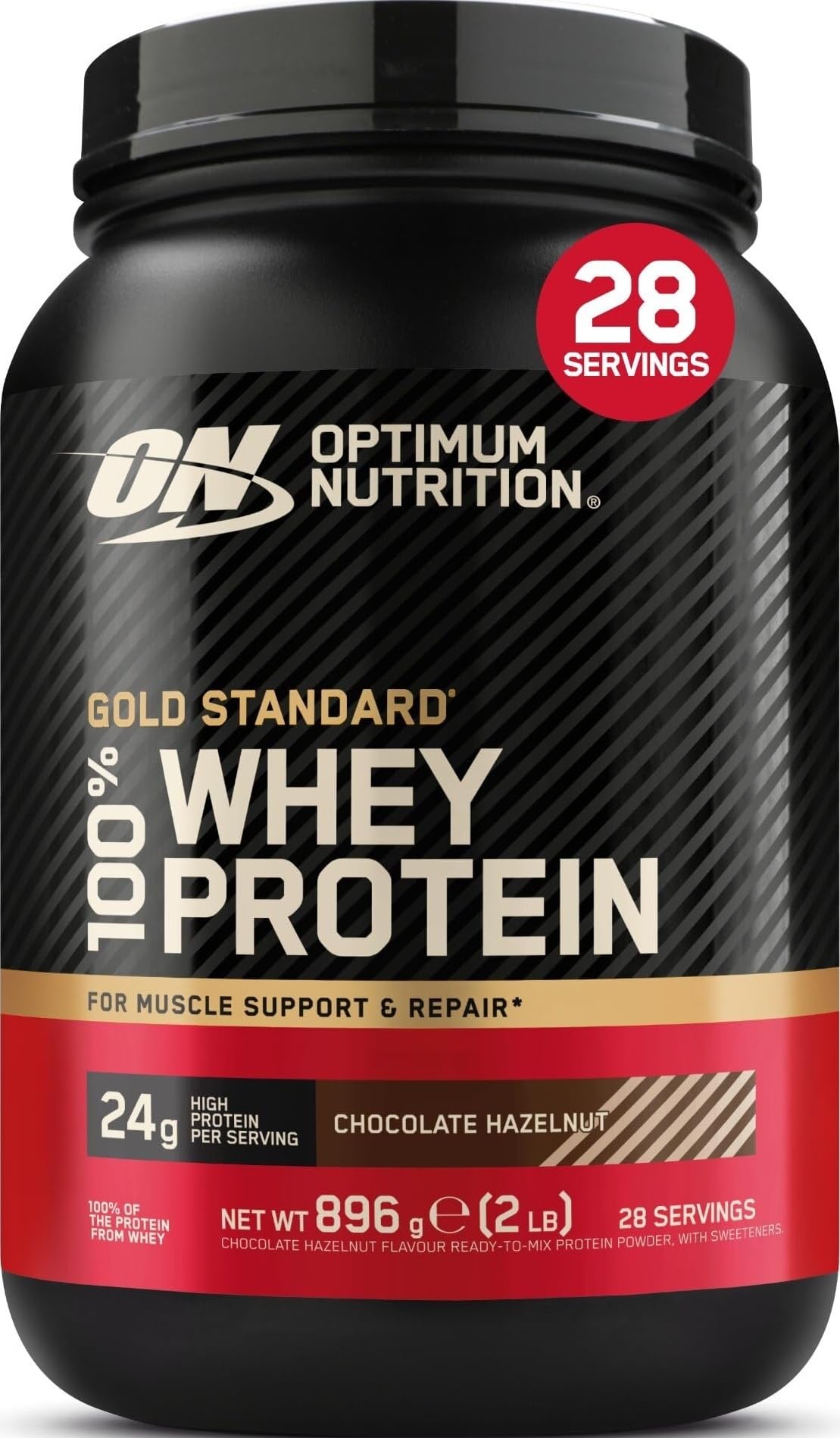 Optimum Nutrition Gold Standard 100% Whey Protein Powder, 896 g