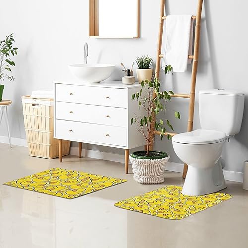 Miniatura 7 de Alfombra de baño de pato de goma, suave, absorbente, lavable a máquina, juego de alfombras de baño antideslizantes para puerta de baño, bañera,