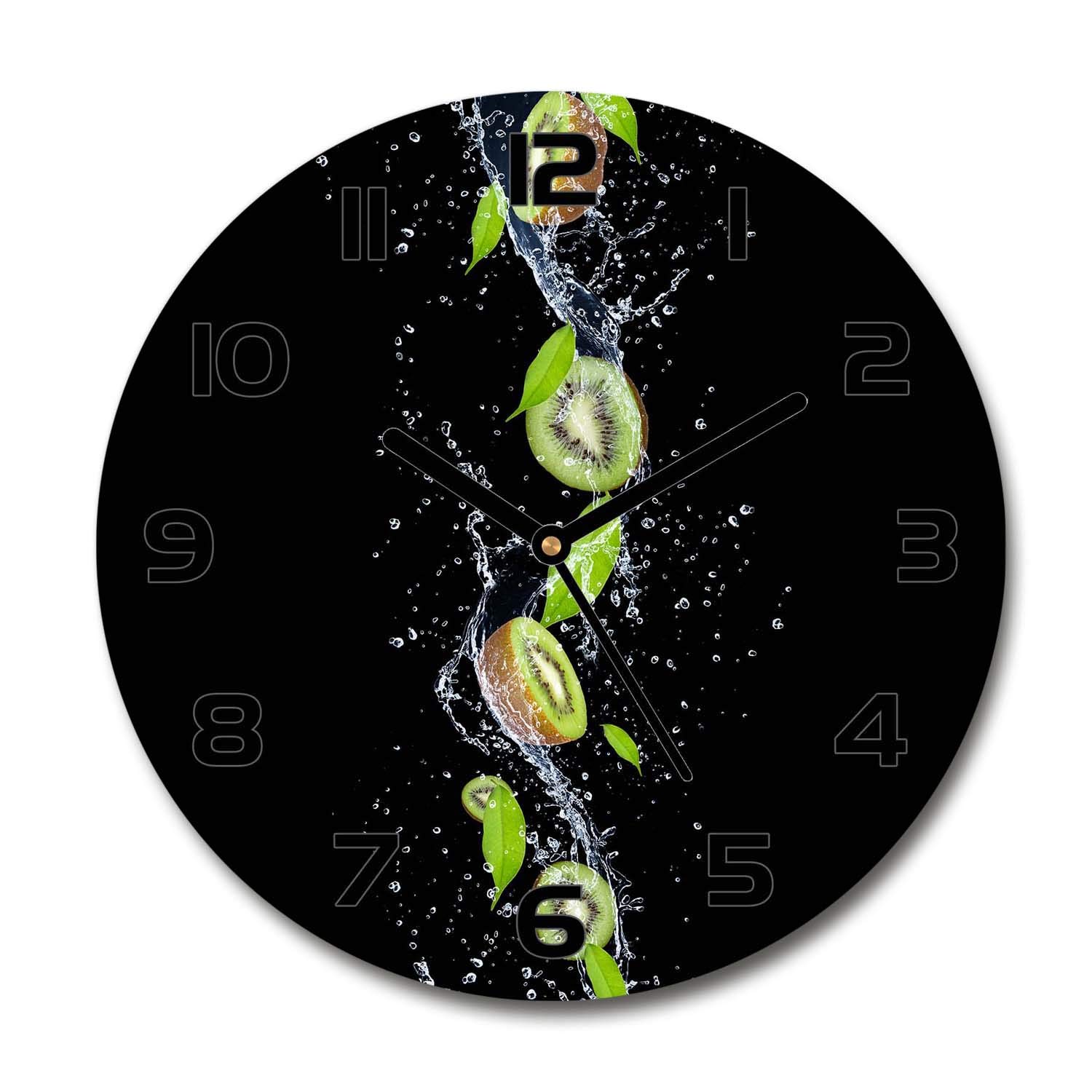 Horloge en Verre Tulup 60x60cm pour Salon Design - Décoration Cuisine Silencieuse Kiwi