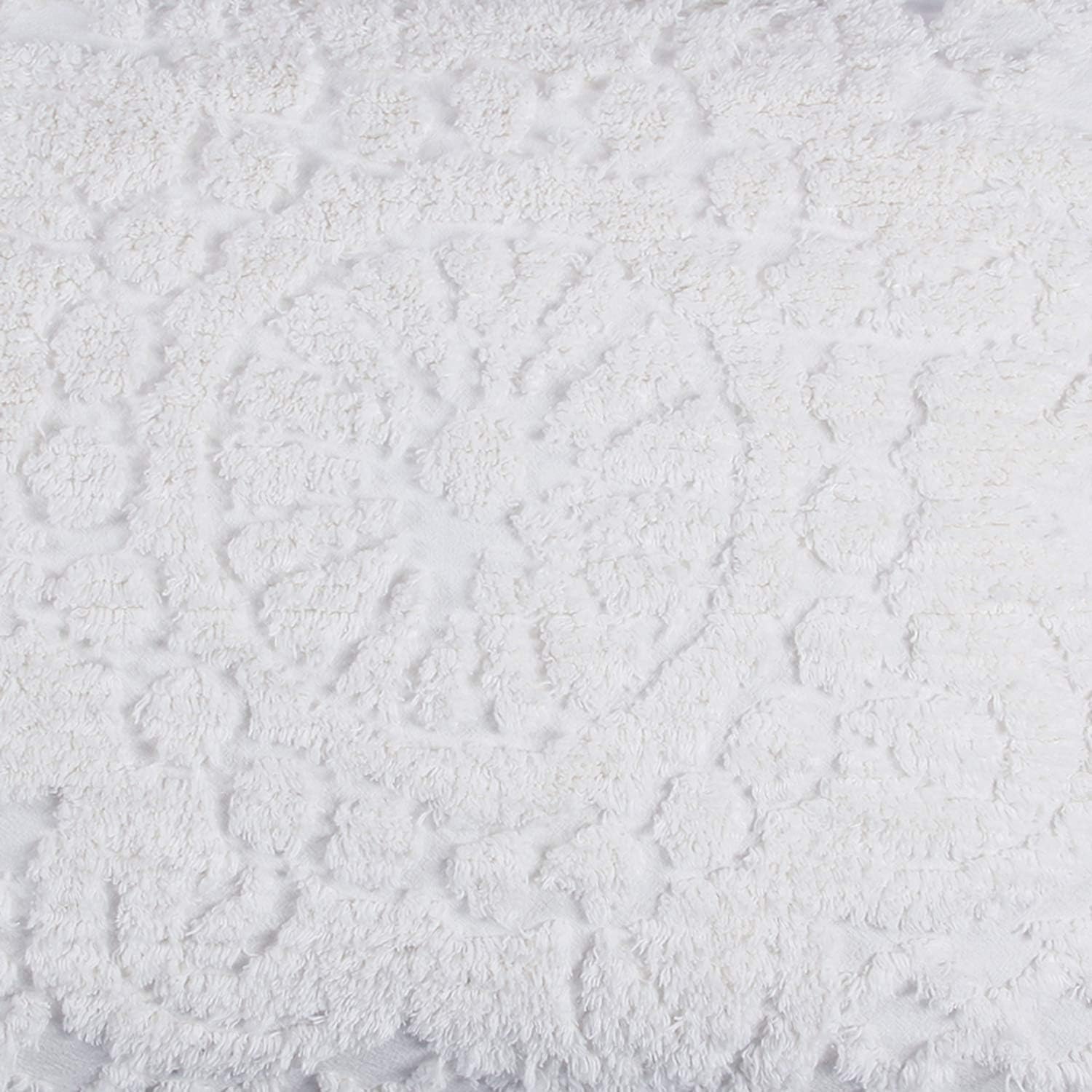 Best Cyber Monday 🔥 Better Trends Trevor Collection is Super Soft and Light Weight in Medallion Design 100% Cotton Tufted Unique Luxurious Machine Washable Tumble Dry, Queen Bedspread Set, White