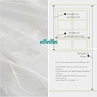 Vista 7 de NHNHN Juego de 2 paneles de cortinas traslúcidas de 63 pulgadas de largo, paneles de cortina de gasa semitransparentes bordados, cortinas