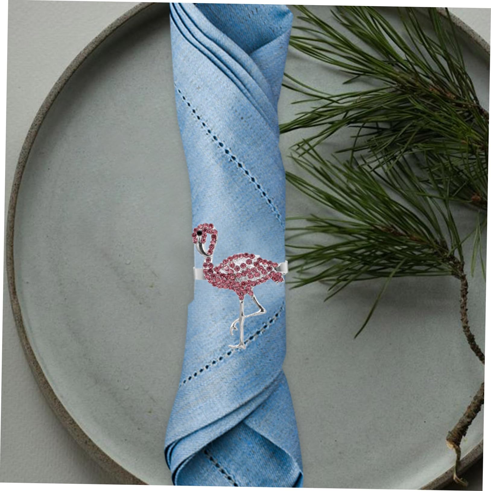 3 Ensembles Anneaux De Serviette Forme De Flamant De Décorations Élégantes pour Table Hawaïenne Accessoire De Chic pour Dîner Événements Spéciaux 4 Pièces * 3