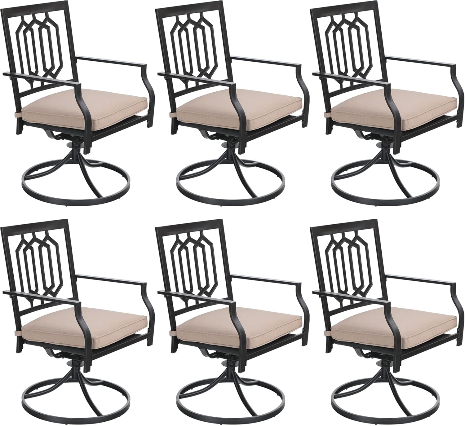 Sophia & William Outdoor Metal Swivel Chairs Set of 4 Patio Dining Rocker Chair with Cushion Furniture Set for Garden Backyard Bistro, 300 lbs