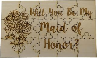 Will You Be My Maid of Honor 15 Piece Basswood Jigsaw Puzzle - Wedding Bridal Party