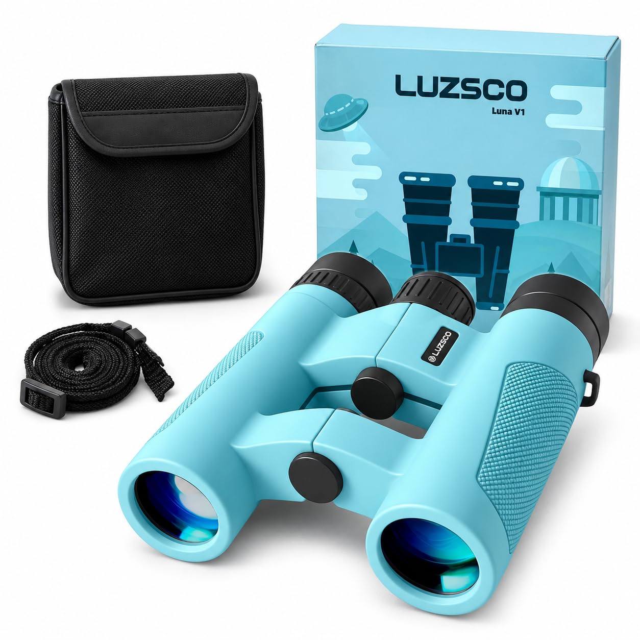 Luzsco 10x25 Binoculars for Kids 8-12