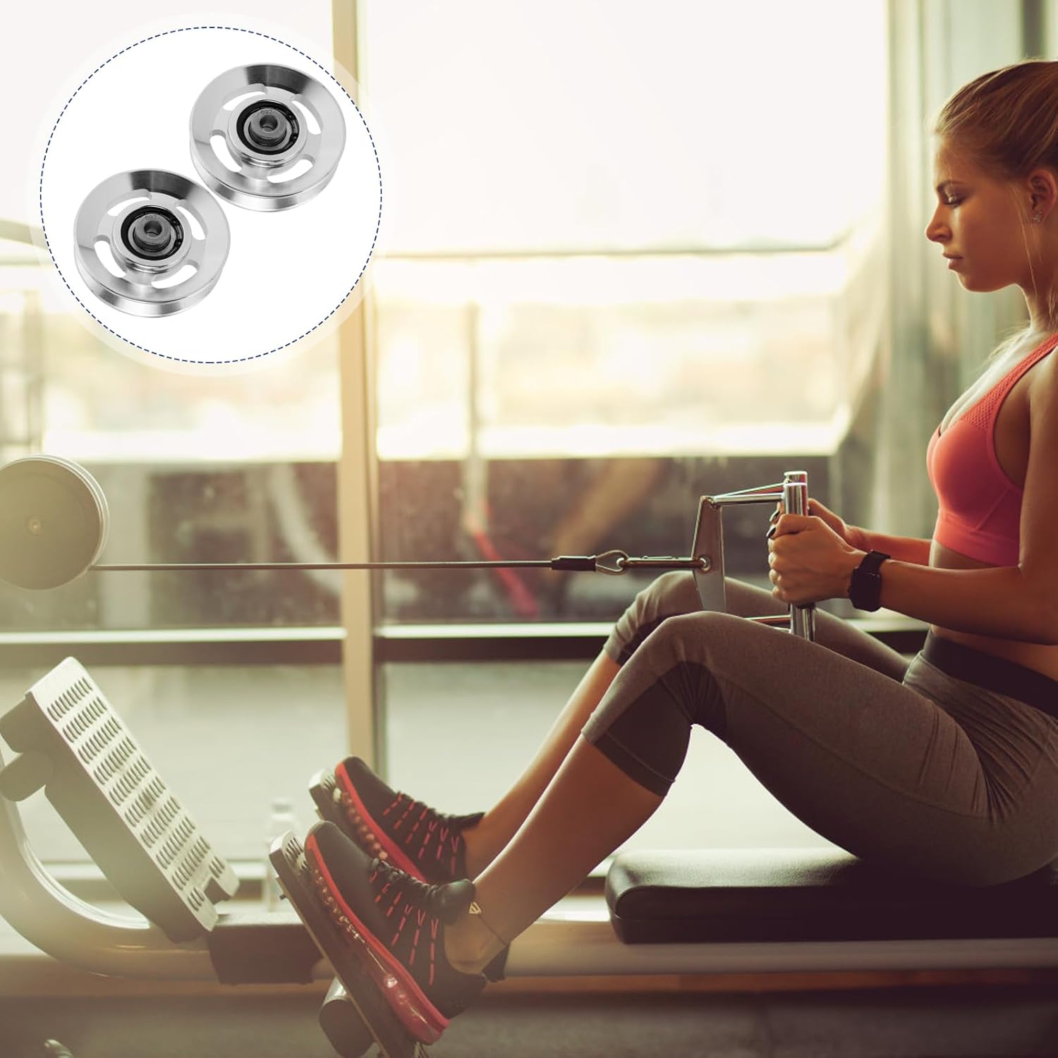 Exercise Pulley Replaceable: 10 Pcs Gym Pulley, Lifting Pulley Wheel Pully Pulley System Wheel Pulley Gym Wear Resistant Fitness Equipment Aluminum Alloy Cable