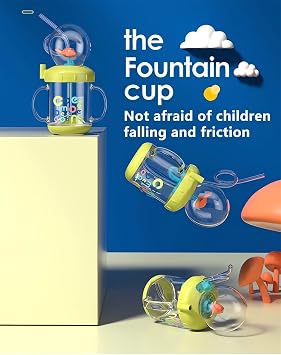 Drinking Cup with Whale Squirt - 2023 New Cute Whale Spray Water Cup, BPA Free Leak Proof Straw Cup Sippy Cups Kids Non Spill Water Bottle Weighted Straw Cups (220ml/Green)