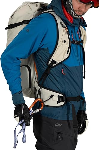 Miniatura 9 de Osprey Firn - Mochila de esquí y snowboard, 28 L, color gris arenanaranja tequila, talla SM