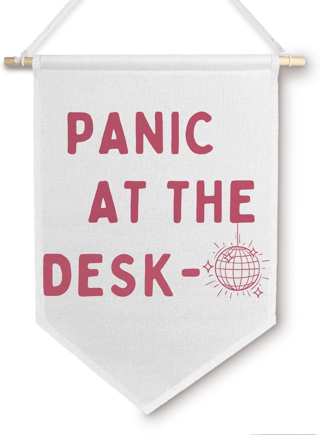 BlissfulAbon Funny Office Cave Banners - Funky Preppy Disco Ball Hanging Wall Art, Funny Mental Health Banner, Girl Nursery Wall Art Decor, 11×15 Inch