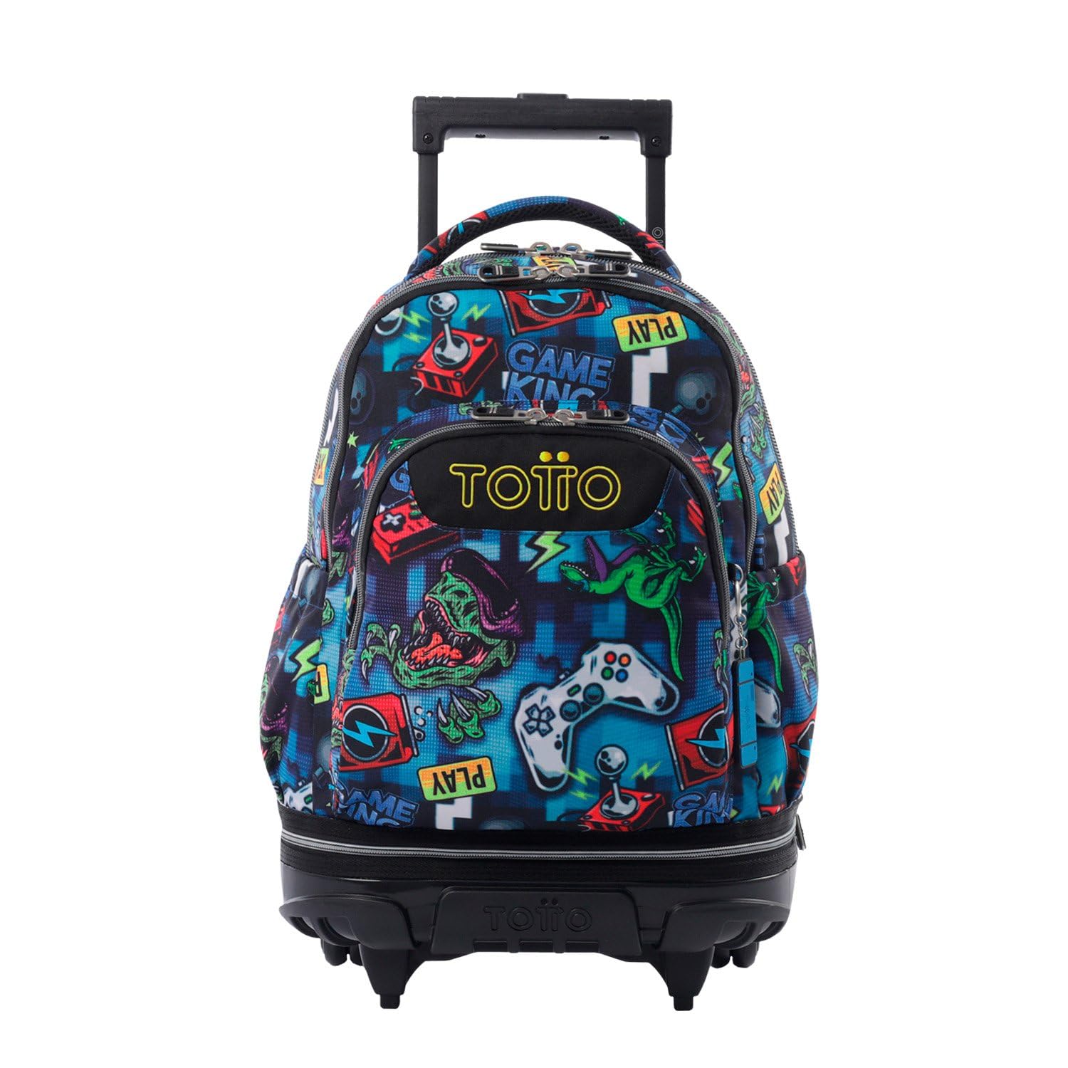 TOTTO Mochila Escolar con Ruedas Desmontables, Modelo Tiza, Capacidad 26 L, Mochila PC 15.4", Bolsillo Botella, Manija Telescópica, Espaldar Ergonómico y Correas en S