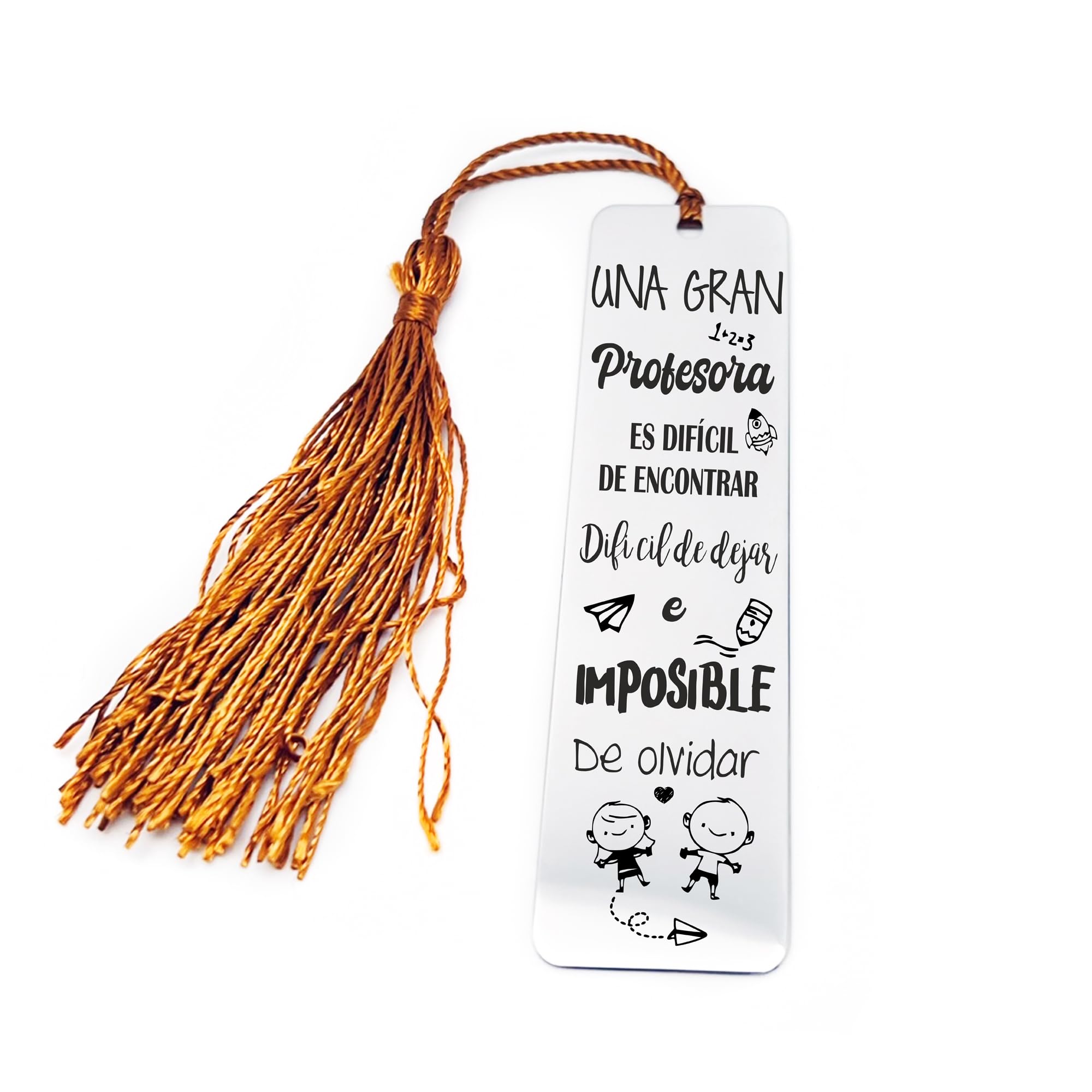 Rincón del Artesano Málaga Marcapáginas Personalizado Plata de Ley 925/1000. Regalo Fin de Curso. Regalo Profesores. Regalo Seño. Punto de libro Personalizado. Modelo Una Gran Profesora.