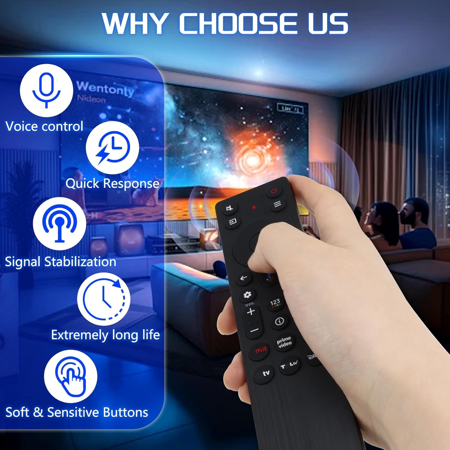 New RC923A FMB1 Voice Remote Compatible with TCL QD-Mini LED 4K UHD Google Smart TV G0401-000267