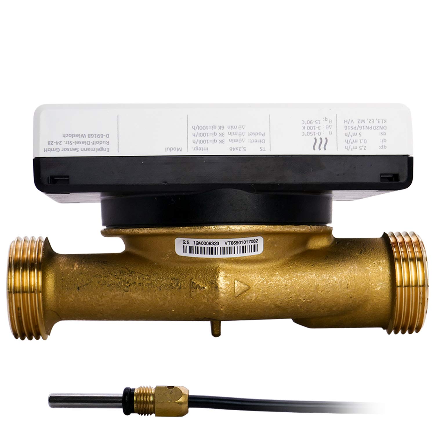 Wärmezähler Zähler Plattform SensoStar E Einstrahl Kompakt Nenndurchfluss Qn 2,5 m³/h, Anschluss 1 Zoll, Baulänge 130 mm, Temperaturfühler Ø 5,2 mm Eichung 2026 gültig bis 2032