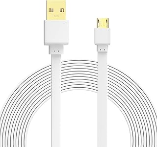 26FT/8M Camera Power Extension Cable for Wyze Cam V3/V2, Blink Mini Pan, Wyze Cam OG, Wyze Cam Pan, Arlo Q, Nest Cam Indoor, Furbo Dog, Kasa Cam, Eufy, USB to Micro USB Durable Flat Charging Cord