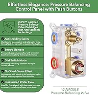 Vista 7 de VANFOXLE Juego de grifo de ducha de oro rosa cepillado, grifo de ducha con 2 en 1 de mano, cabezal de ducha LED de 16 pulgadas + cabezal de ducha