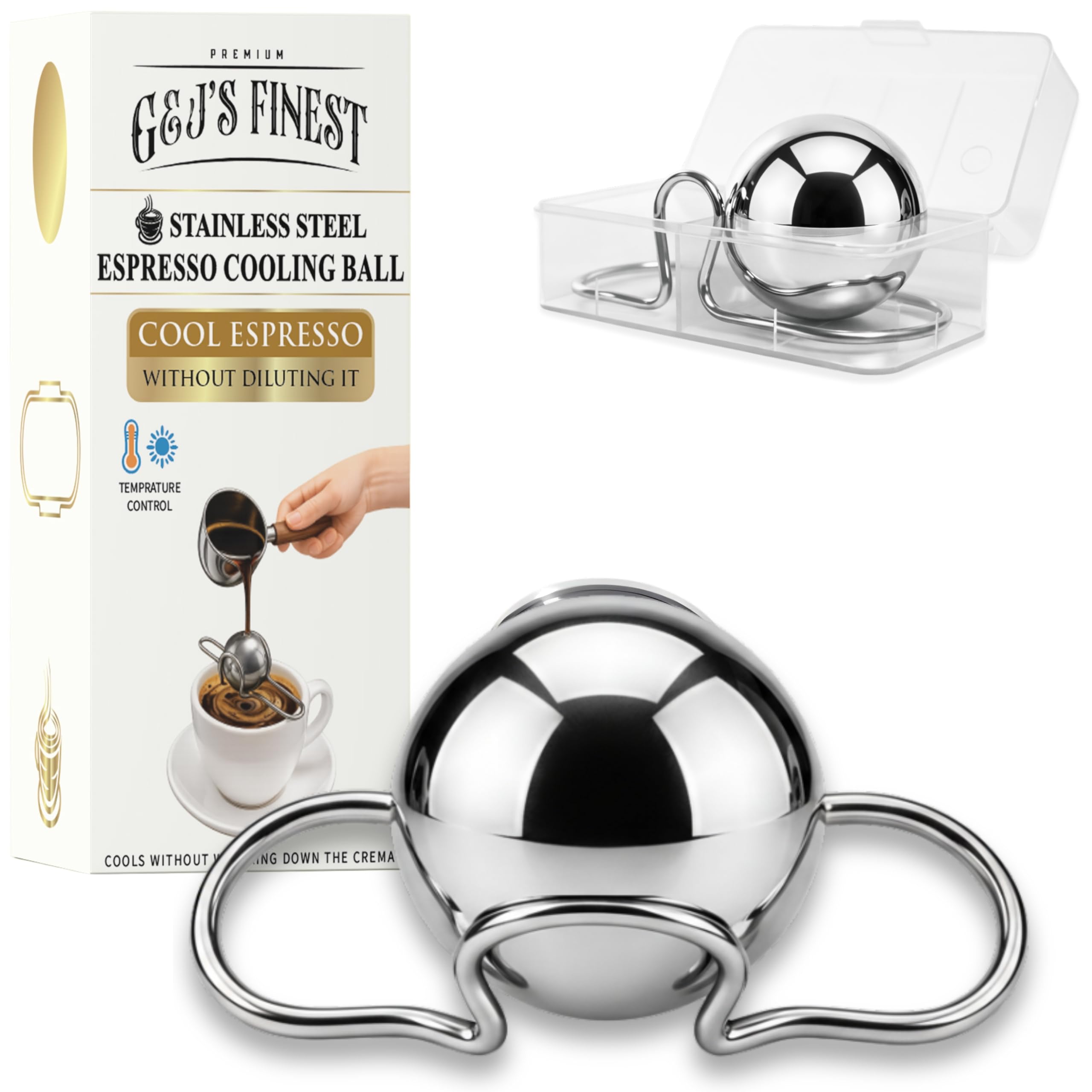 Sfera Raffreddante Per Caffè In Acciaio Inox 4 Cm - Cubetto Di Ghiaccio Riutilizzabile Per Caffè, Cocktail, Whisky E Bourbon