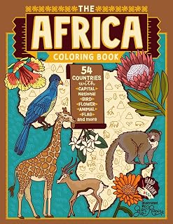 The Africa Coloring Book: 54 Maps with Capitals and National Symbols (Explore the World Geography Coloring Books)