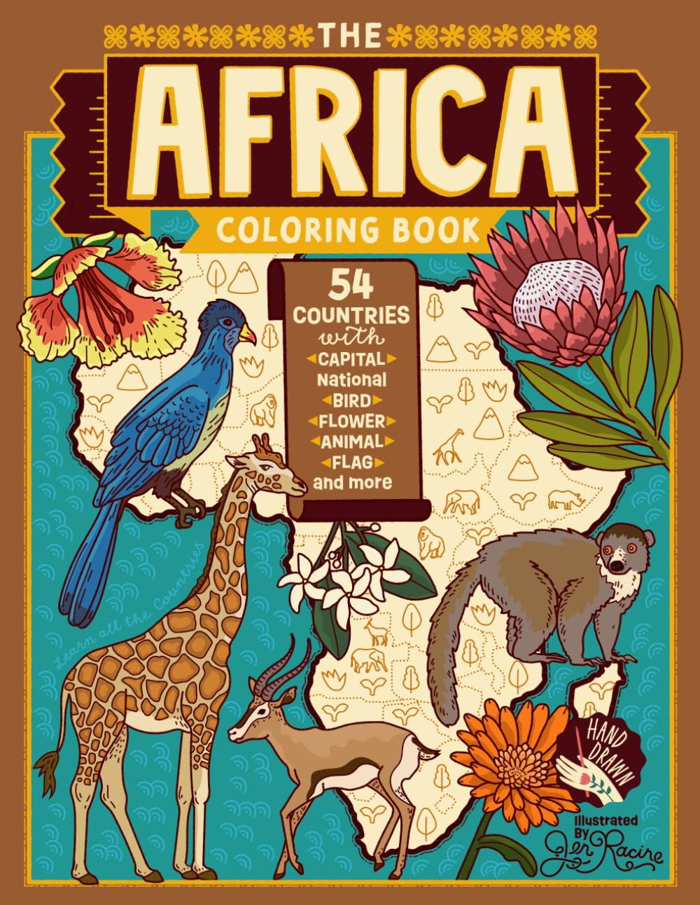 The Africa Coloring Book: 54 Maps with Capitals and National Symbols (Explore the World Geography Coloring Books)