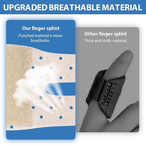 Miniatura 2 de 5 férula de dedo de gatillo transpirable, soporte ajustable para el dedo, soporte para el pulgar para artritis tensa rota para pulgar, medio,