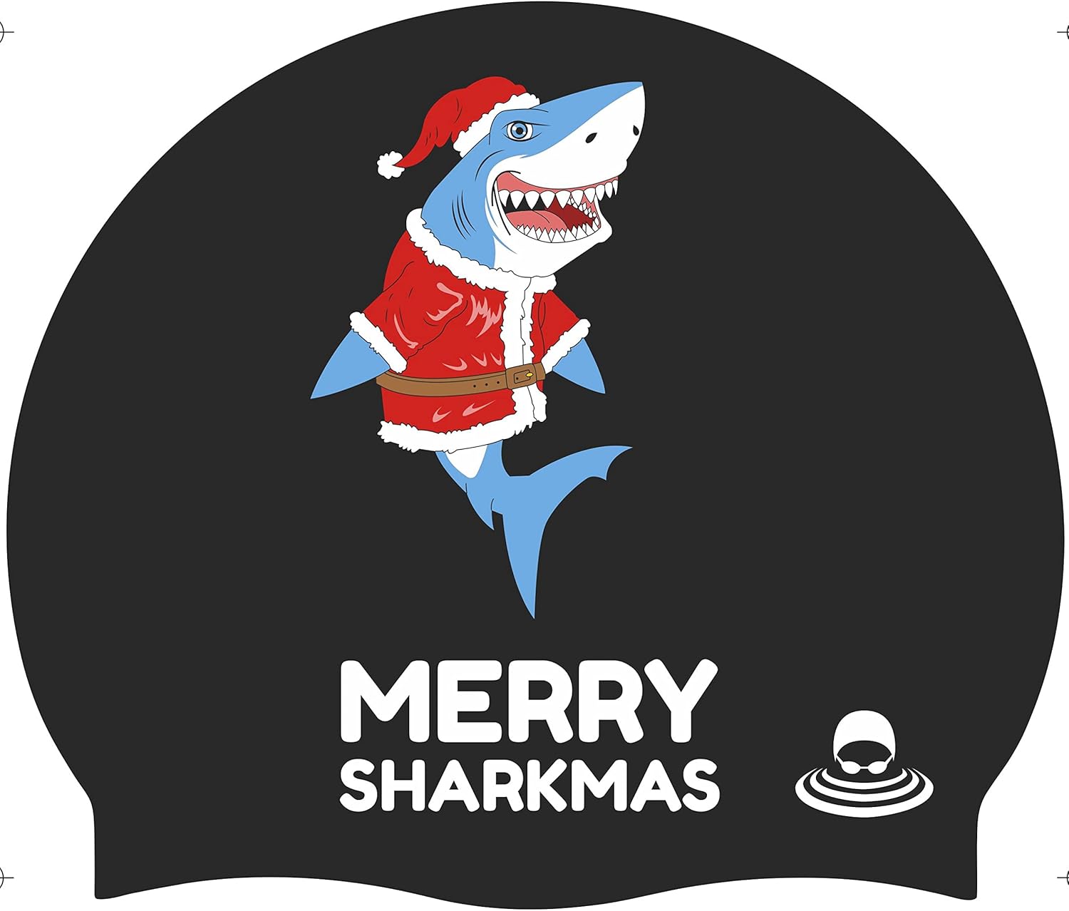 SportySwim Silicone Christmas Swim Caps (Merry Sharkmas