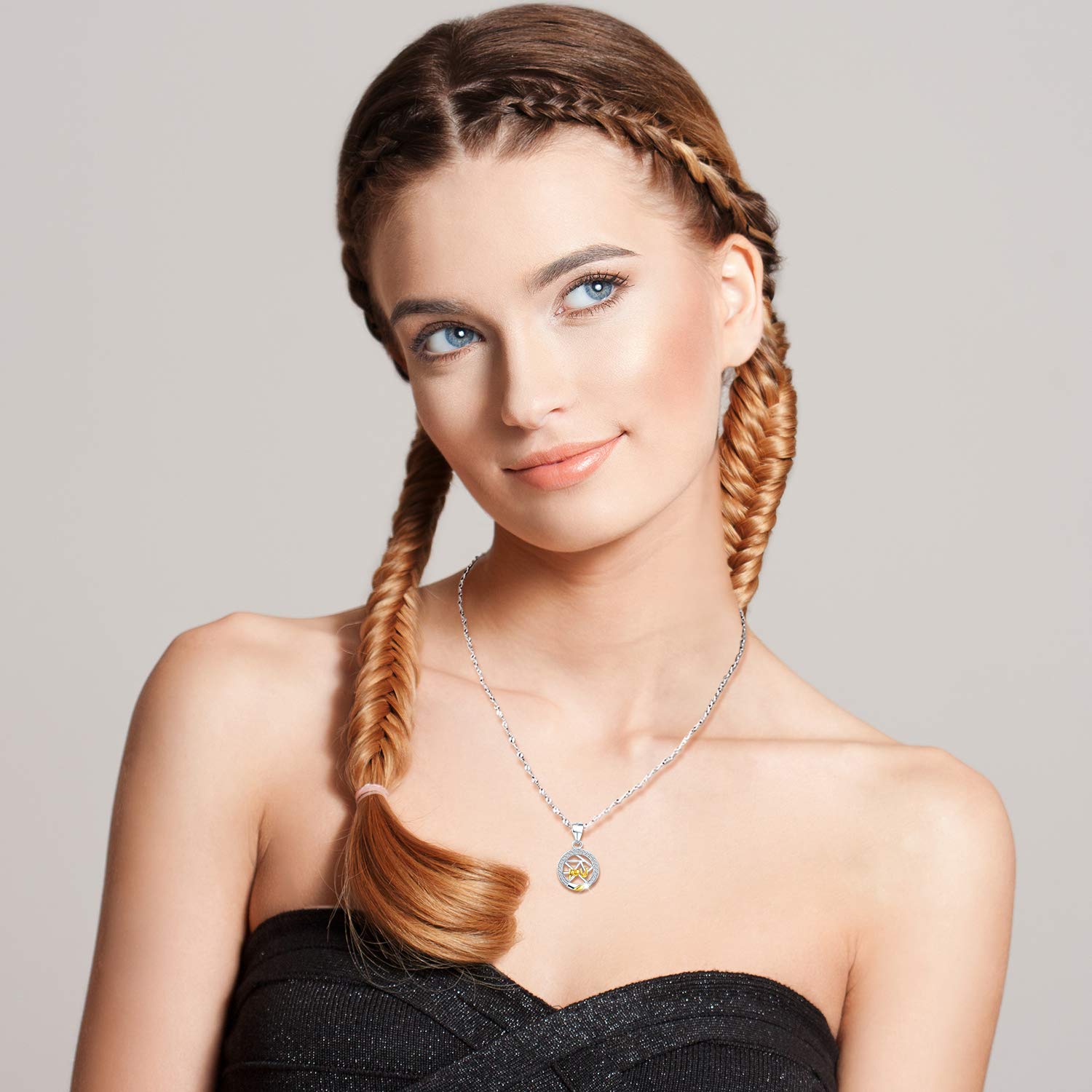 Unendlich U“I U" Liebe Motiv Partner-Ketten 925 Sterling Silber Anhänger Herren/Damen/Paar Halskette Geschenk für Liebste