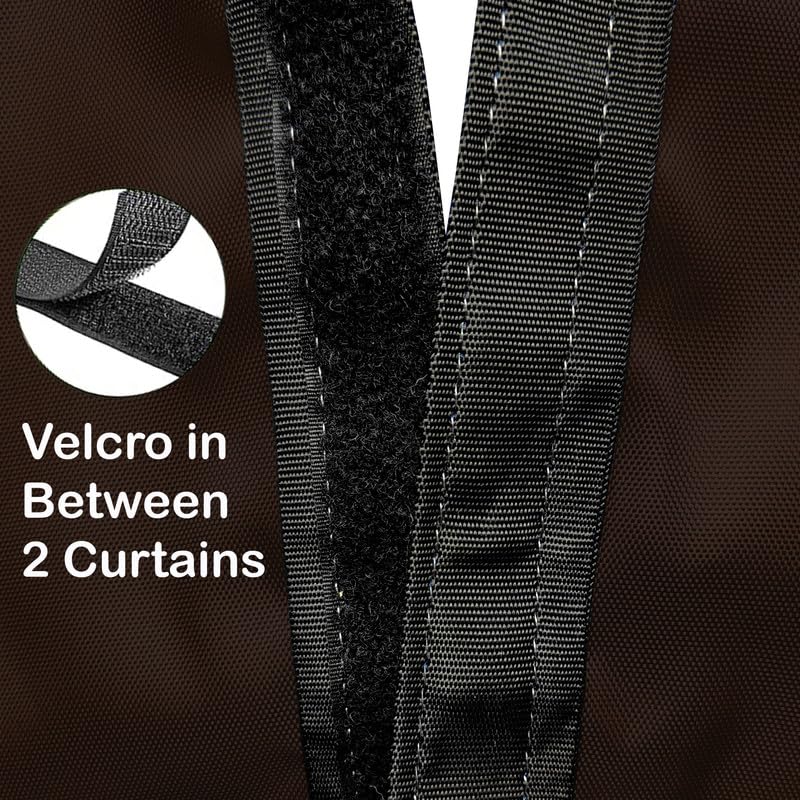 Image of Polyester with PVC Fabric Outdoor Waterproof Curtain with Top Eyelet Protect from AC, Sun, Dust & Rain Used for Balcony, Door & Window (Coffee Color 4.5 X 7 Feet, Pack of 1 Piece)