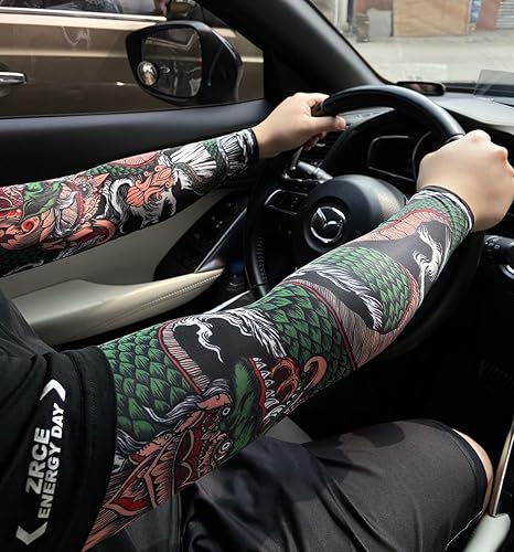 Miniatura 7 de Mangas de protección solar UV para brazo unisex UPF 50 deportes compresión manga enfriamiento tatuaje cubierta para golf, correr