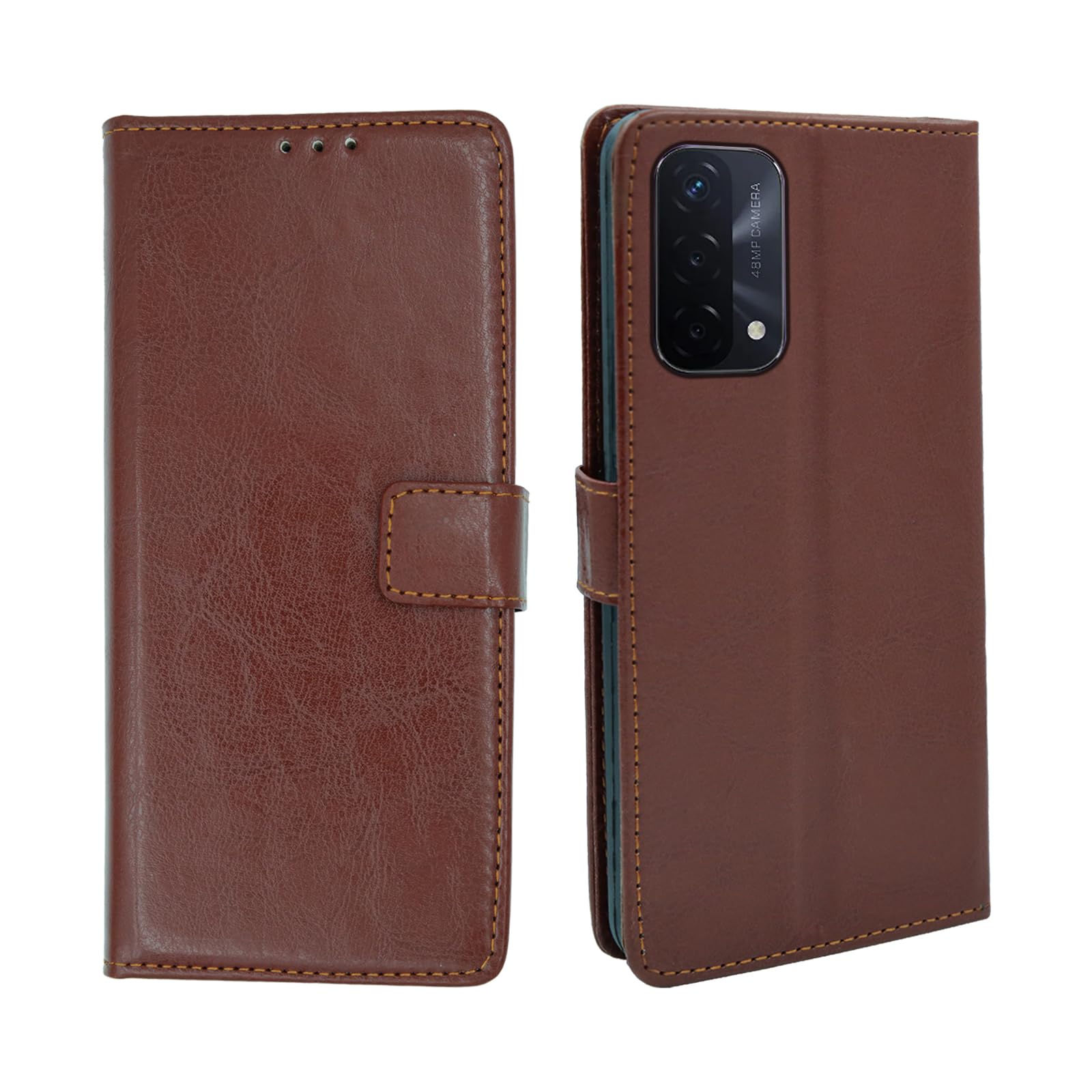 FLIP Flow Shock Proof Flip Cover for Oppo A74 5G - Classic Brown Leather Finish, Flexible Design, Card Holder & Stand (B09Y4NMBFP) Amazon Price History, Amazon Price Tracker