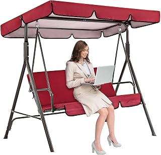 Patio Swing Cover Replacement For Outdoor, Replacement Canopy Swing Seat Chair, Waterproof/UV Resistant Swing Canopy Cover, Seat Furniture Swing Top Cover For Outdoor, Fit Most Swings