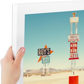 ArtToFrames 9x22 Inch White Picture Frame, This 1.25 Inch Custom Poster Frame is Soft White - with Economy Acrylic and Corrugated Backing 2WOM5179-9x22