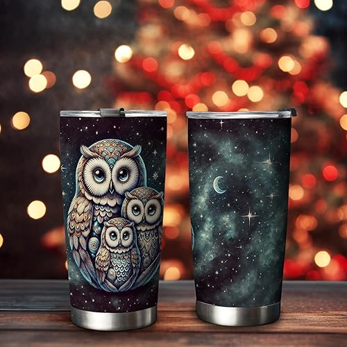 Miniatura 2 de 64HYDRO Vaso de café de 20 onzas con diseño de búho estrellado, regalo para los amantes de los búhos, vaso de café para mujeres, taza de café