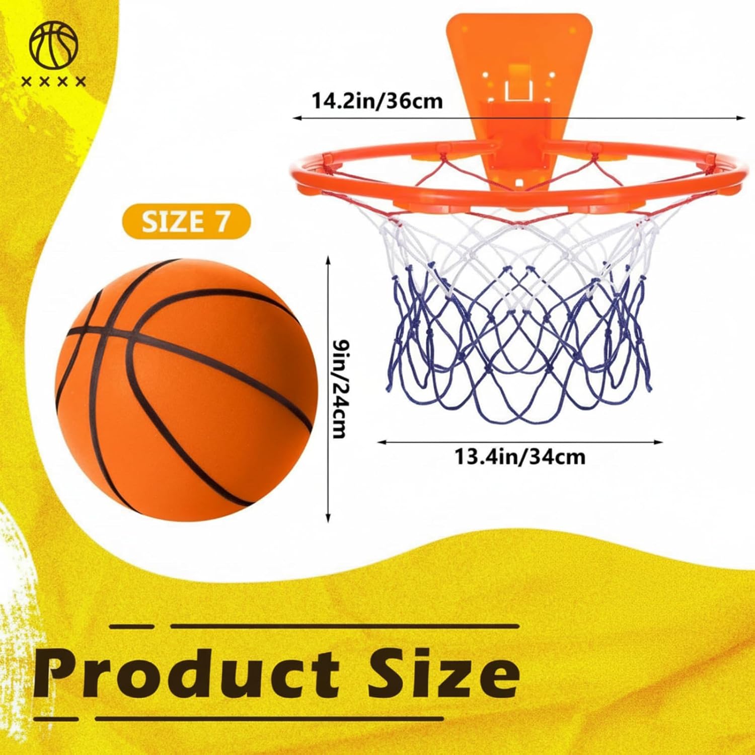 Silent Basketball and Hoop Set Soft Foam Indoor Basketball No Noise for Indoor Dribbling and Shooting Practice Ideal for Teens Adults