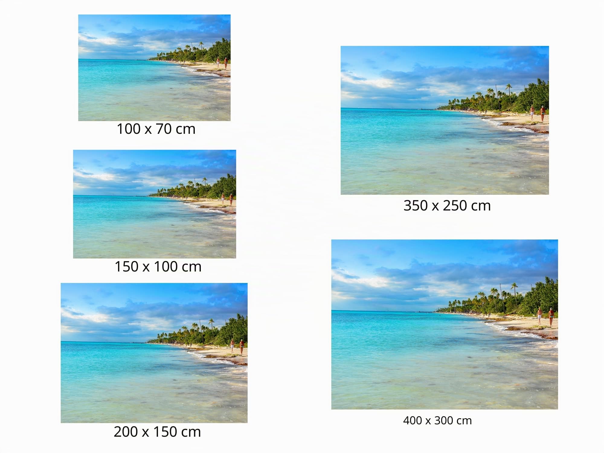 Fotomural Vinilo Pared Paisaje Playa Palmeras | Fotomurales pared | Fotomural Decorativo | Mural | Vinilo Decorativo | Varias Medidas 400 x 300 cm | Decoración comedores salones |