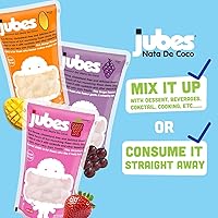 Vista 5 de Jubes Mango Nata De Coco Jelly Cubes 12.7 oz – Cubos de gelatina de coco y mango para sagú – Gel de coco en ingredientes de jarabe para té