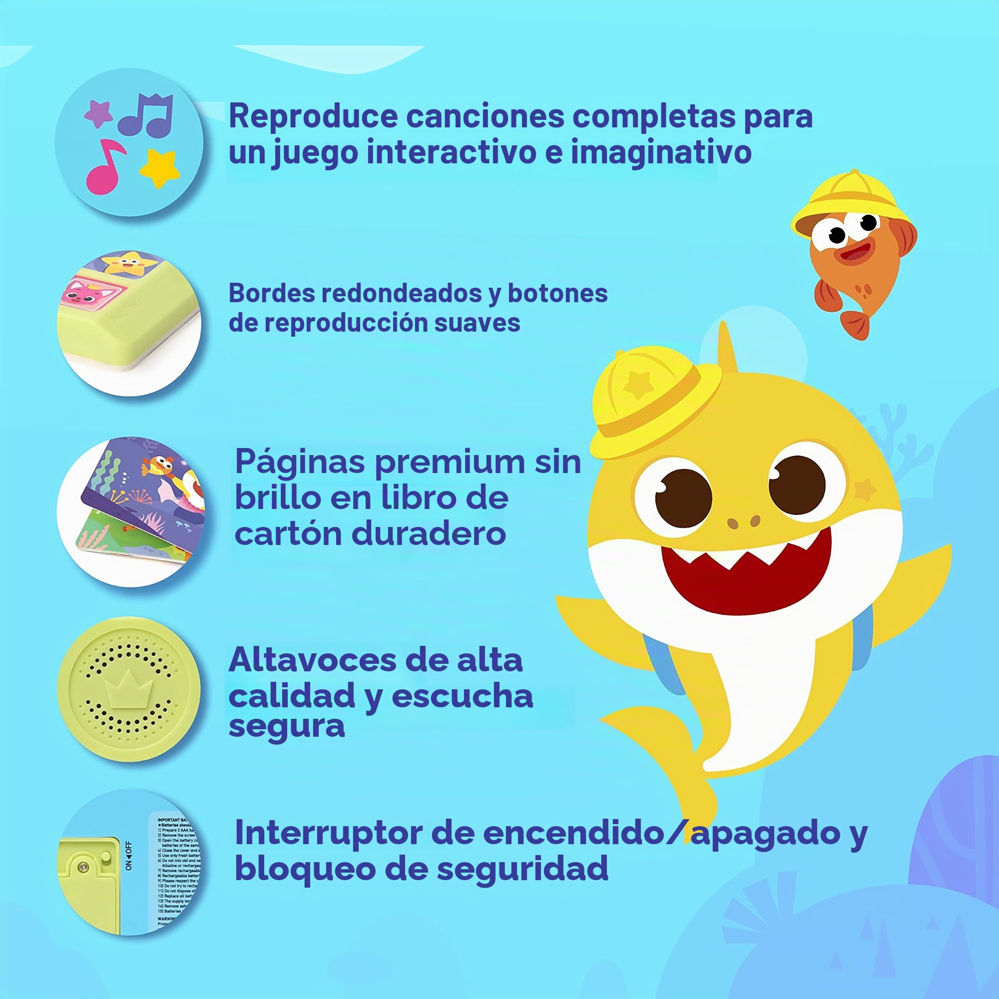 Pinkfong Baby Shark Libro de Sonido de 10 Botones de Canciones, Aprendizaje Temprano e Interactivo para Niños Pequeños, Juguetes Educativos