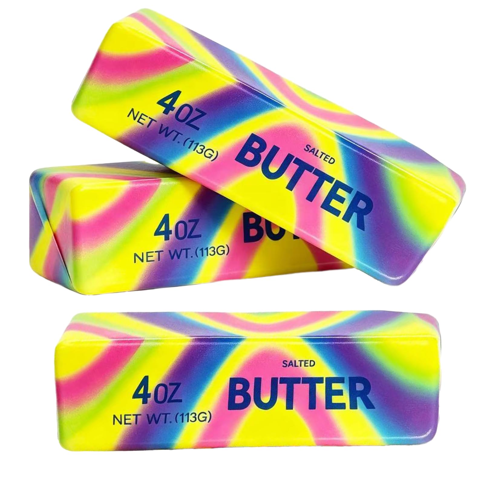3 Pcs Rainbow Butter Squishy Fidget, Slow Rebound Butters Stick Squeeze