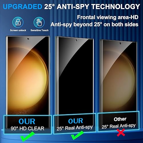 Miniatura 10 de letosan - Protector de pantalla de vidrio para Samsung Galaxy S22 Plus 5G, vidrio templado 9H, compatible con huellas dactilares ultrasónicas