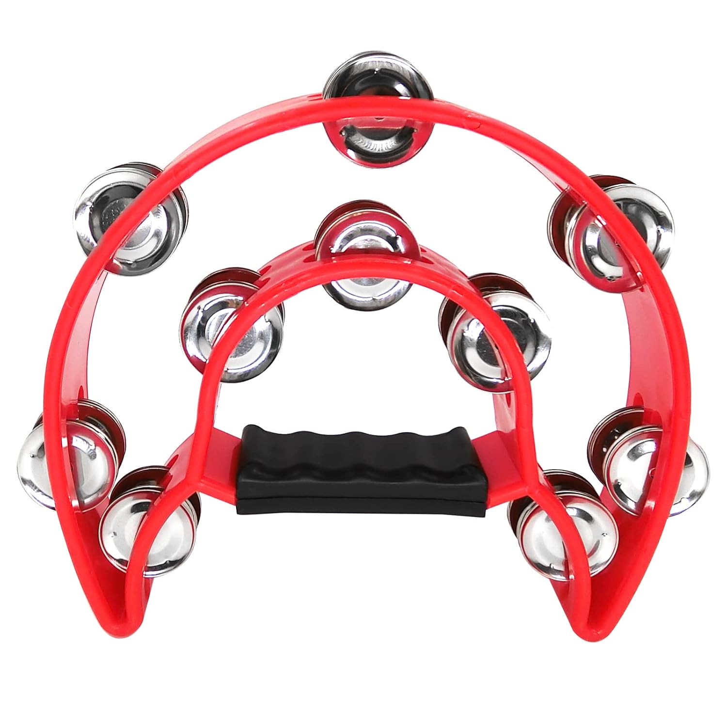 Soulmate Tambourine Metal Jingles Hand Held Percussion HalfMoon