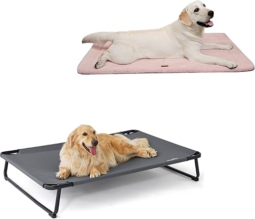 Made4Pets - Cama elevada para perros extrales grandes de 49 x 32 pulgadas, cama para perros grandes, 41 x 29 pulgadas, uso en exteriores e interiores