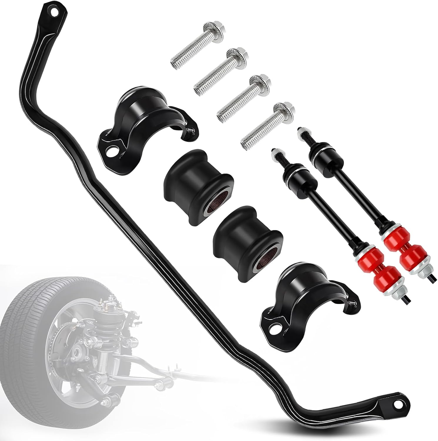 55398938AC Front Stabilizer Bar Kit And K80894 Sway Bar Links Front Sway with PU Bushing Fit for 2009-2010 Dodge Ram 1500, 2011-2018 Ram 1500, 2019-2022 Ram 1500 Classic, OE#55398938AB
