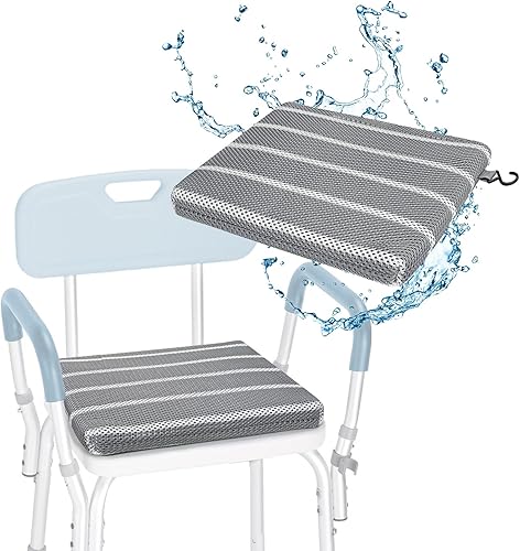 Cojín de asiento de ducha para ducha interior, cojín para silla de ducha, tapete de asiento de baño para personas mayores, cojín acolchado de