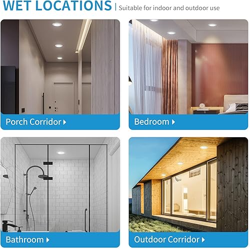 Miniatura 7 de ECOELER Luces LED de disco de techo regulables de 6 pulgadas, 15 W, luz de disco regulable, 6500 K, blanco claro, 1050 lm, certificación ETL, se