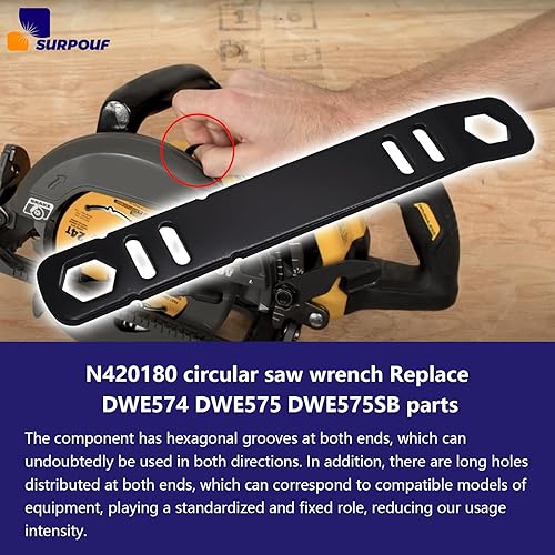 Miniatura 5 de SURPOUF N420180 N165861 Llave de sierra circular 60V 7-14 pulgadas se adapta a DeWalt reemplazo DWE574 DWE575 DWE575 DWE575SB pieza