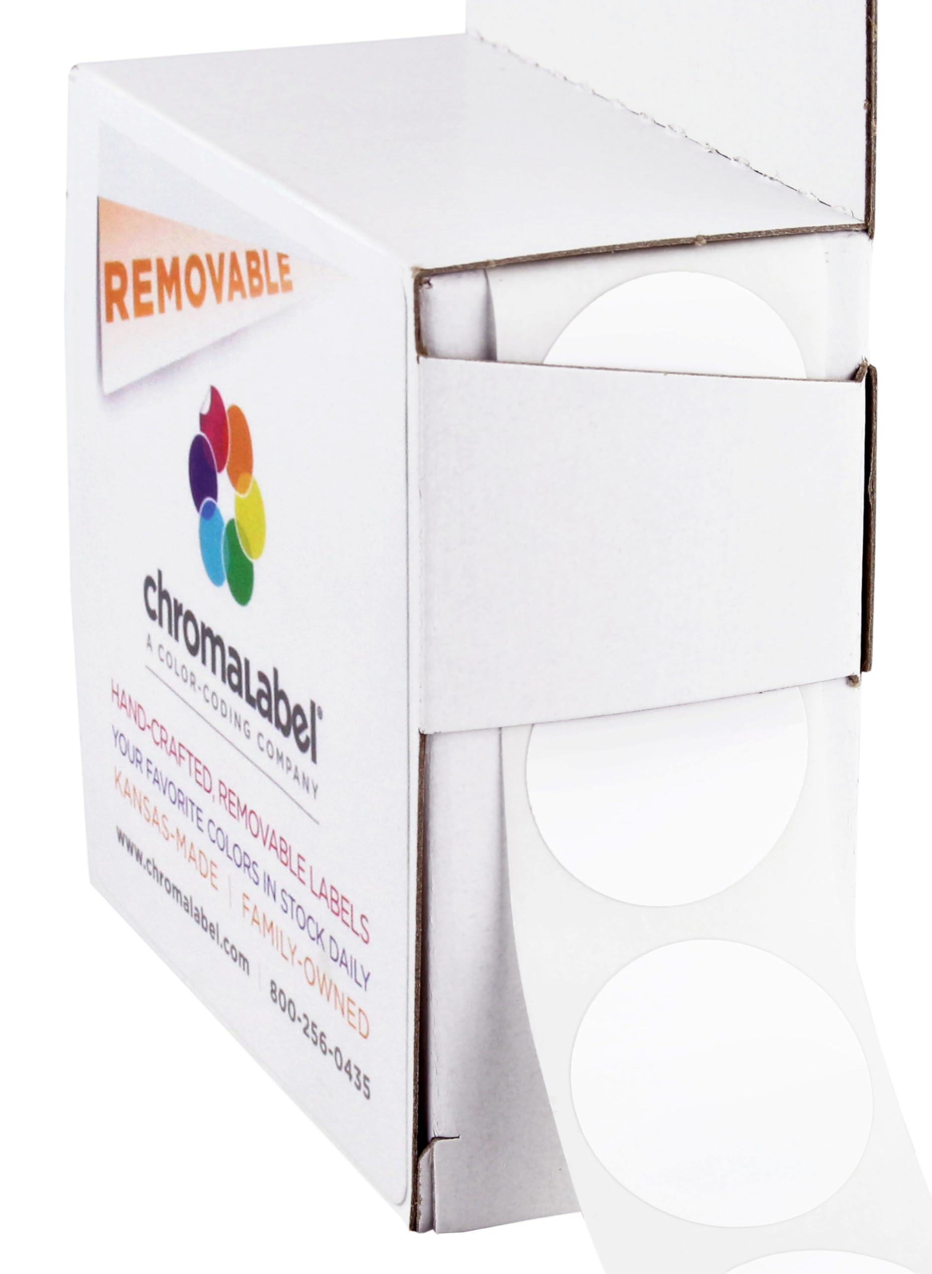 ChromaLabel 1 Inch Circle Sticker Labels, Easy to Write On Round Colored Stickers, Removable Sticky Dots - 1000 Dot Label Stickers per Dispenser Box,