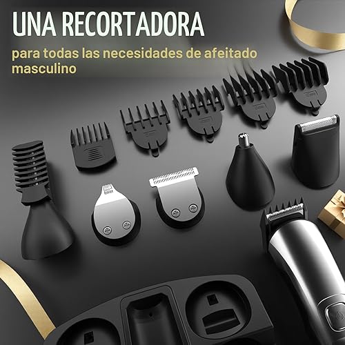 Miniatura 6 de Ufree - Cortadora de barba inalámbrica para hombres, maquina de afeitar eléctrica impermeable para nariz, cuerpo, cara y bigote, kit de aseo