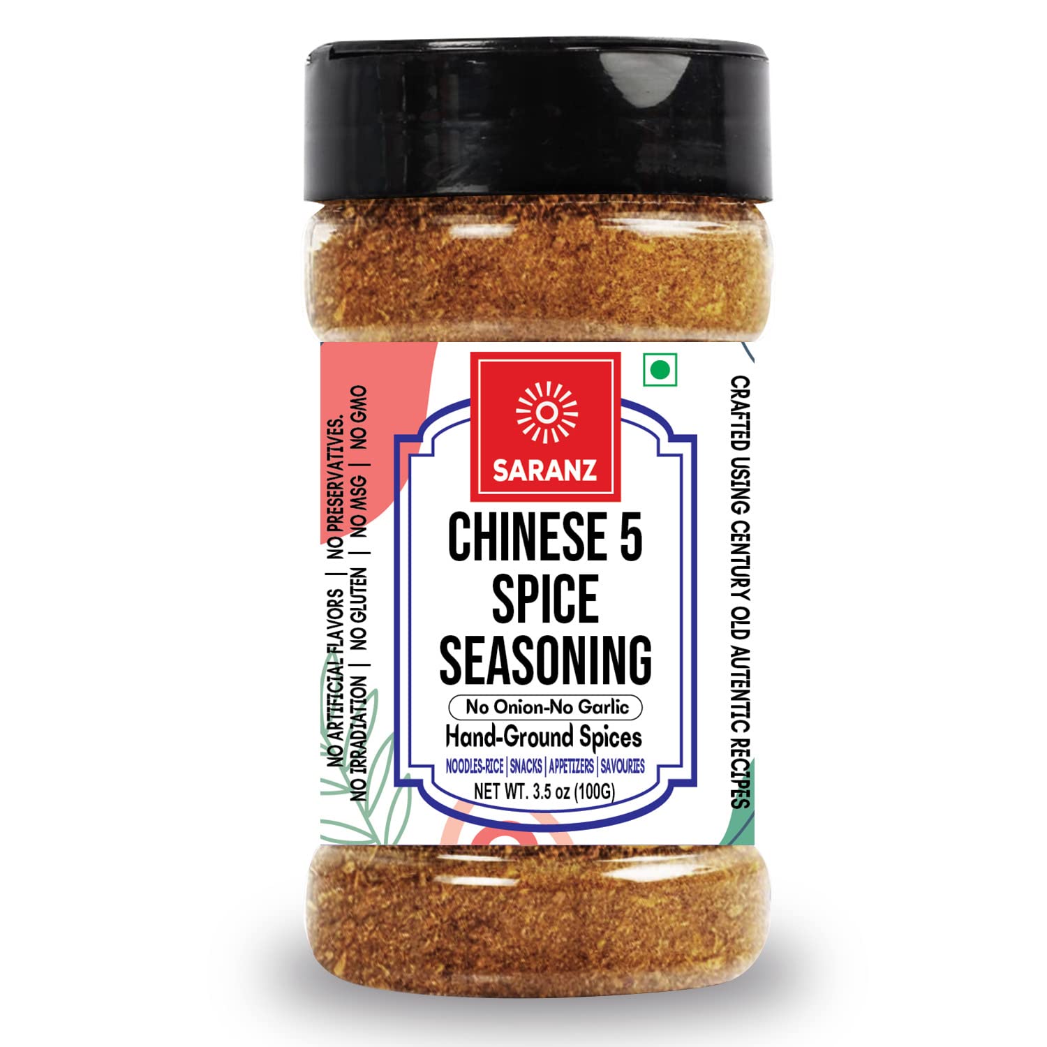 SARANZ Chinese 5 Spice Mix Jain Exotic Jain Seasoning Perfect for Snacks, Appetizers, Savouries, Entrees, Main Dishes Aromatic and Flavoured Vegan, Dairy Free and Gluten Free Seasonings-100 Grams(SJ) (B0B5KR3HF3) Amazon Price History, Amazon Price Tracker