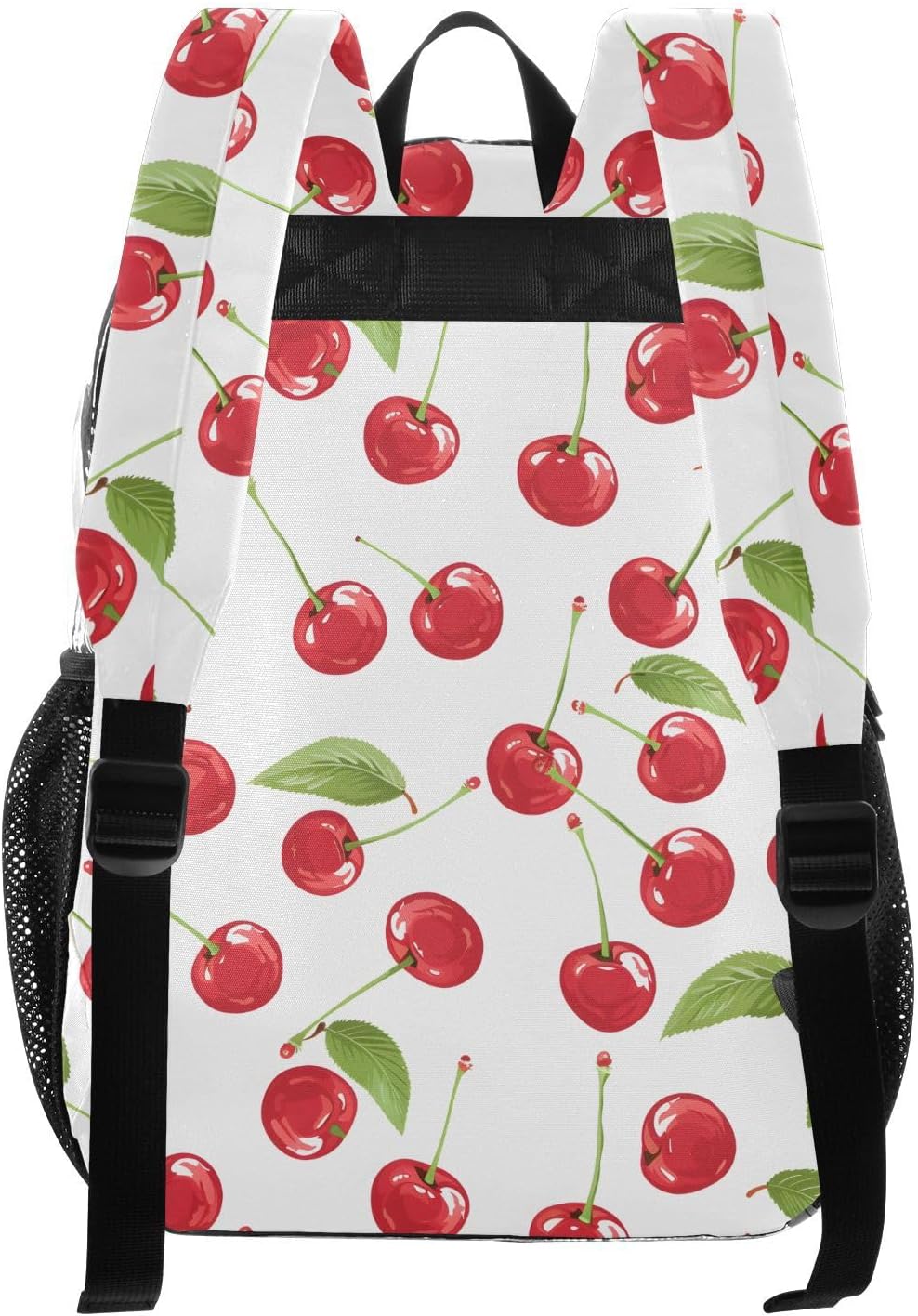 Fresh Cherry Fruit Clear Backpack Heavy Duty See Through Transparent PVC BookBag for Kids Boy Girl Adult School Work