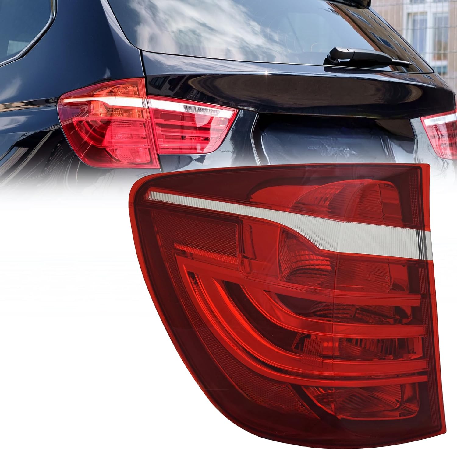 ALLIGATOR AUTO LIGHTS Tail Light Assembly for 2011–2017 BMW X3 Left Outer Halogen Includes Bulbs