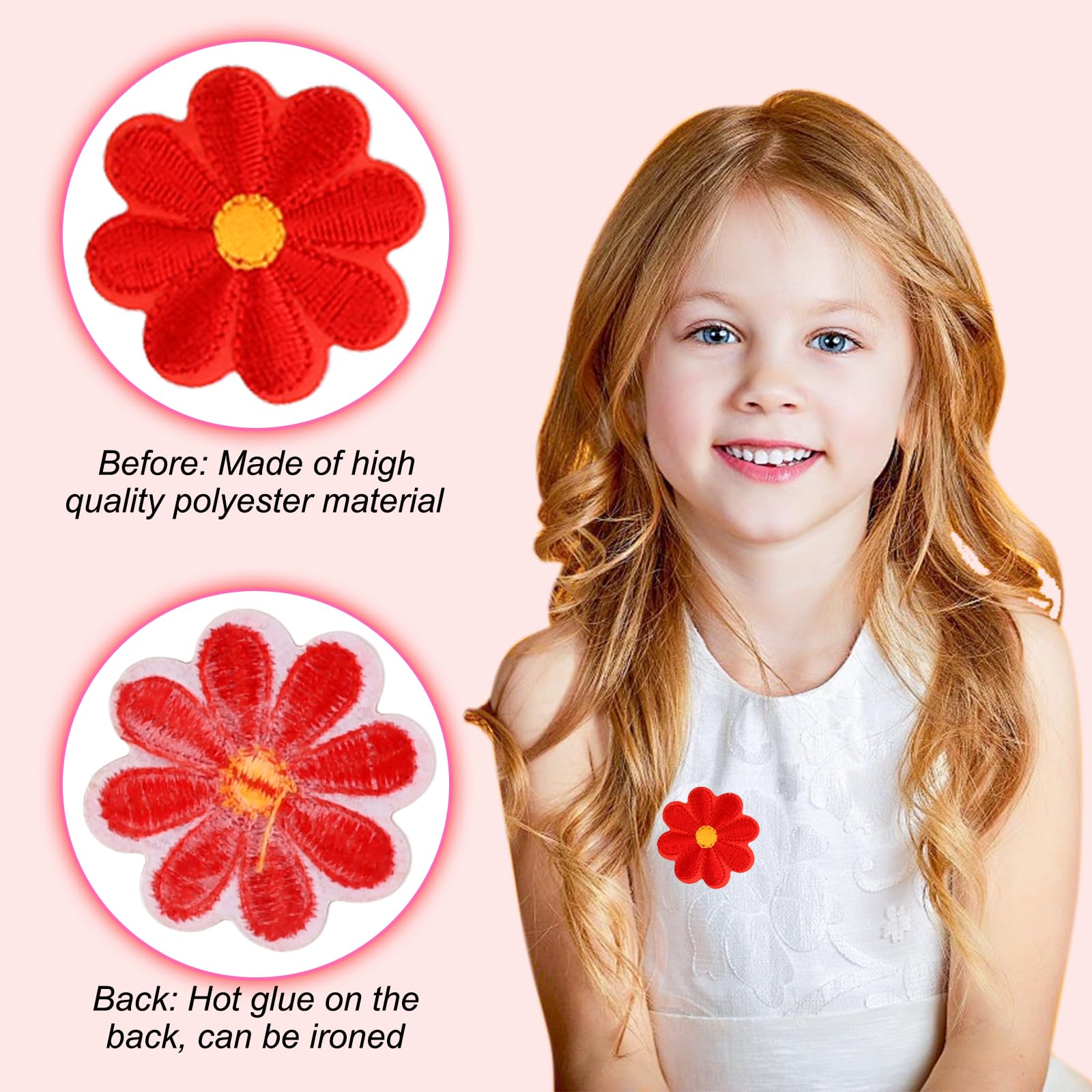Toppa ricamata con fiori di ciliegio da cucire, riparazione di applique fai da te per jeans, cappelli, borse, abbigliamento, toppe per vesti da cuco creative  15