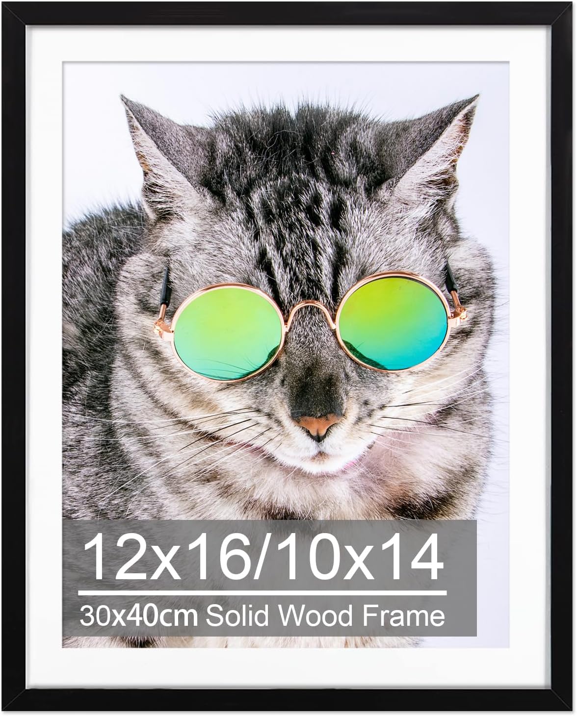 12x16 Picture Frame with 10x14 Mat Solid Wood Diamond Art Painting Frame 30x40cm Display Picture 10 x 14 with Mat or 12 x 16 Without Mat Black 12x16 Frame for Poster Painting Print Photo Wall Hanging